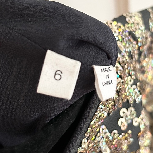 DEREK LAM 10 CROSBY Sequins Long Sleeve Dress in Gold - Picture 6 of 10